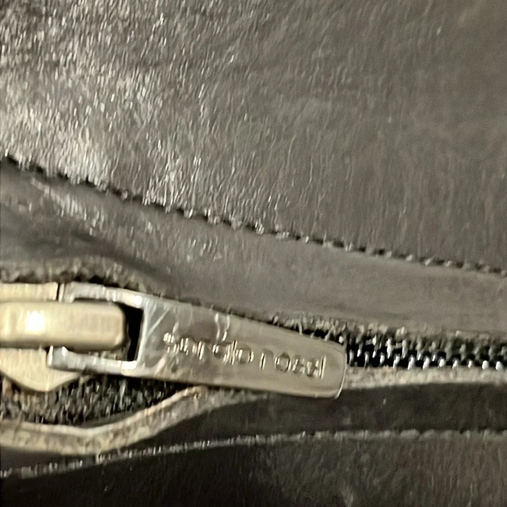 Sergio Rossi Tall Black Leather Zipper Pull On Boots Men Made in Italy Size 10